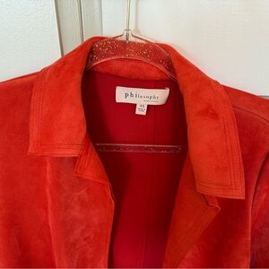 Philosophy Vibrant Red Suede Jacket - Women's